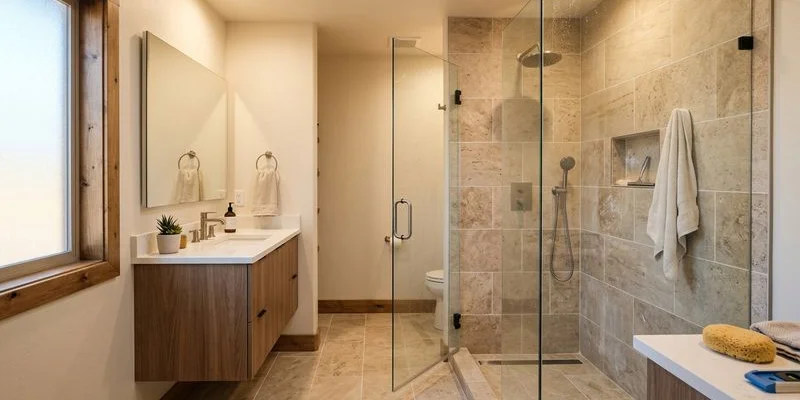 Complete bathroom remodel with walk-in shower