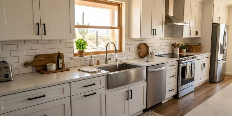 Kitchen remodel with quartz countertops