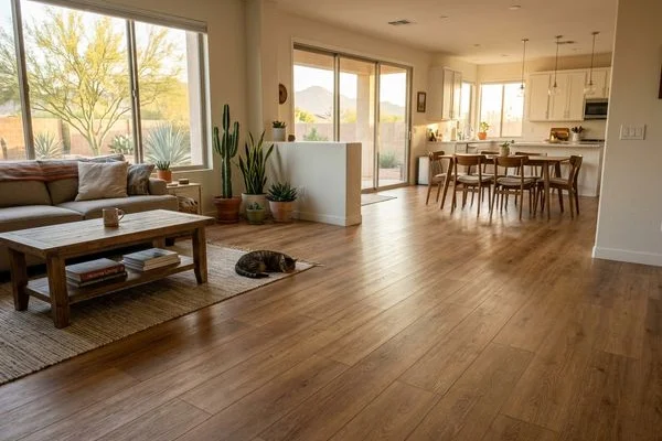 LVP installation in open concept living area