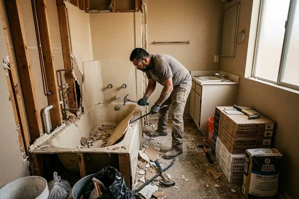 Outdated Bathroom Upgrade project 3 by Zona Floors